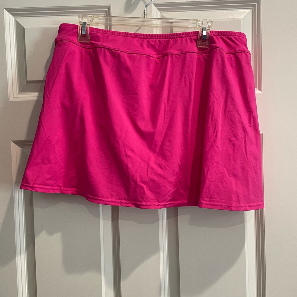 Lands End Women’s Swim Pink Swim Skirt, Size 18W, length 15”